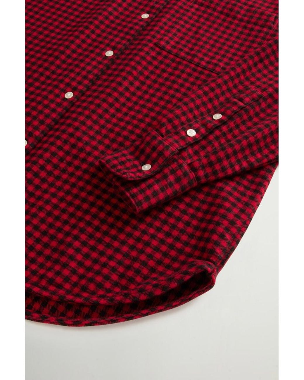 Camisa A Cuadros De Franela De Puro Algodón Para Mujer Talla Woolrich de color Red