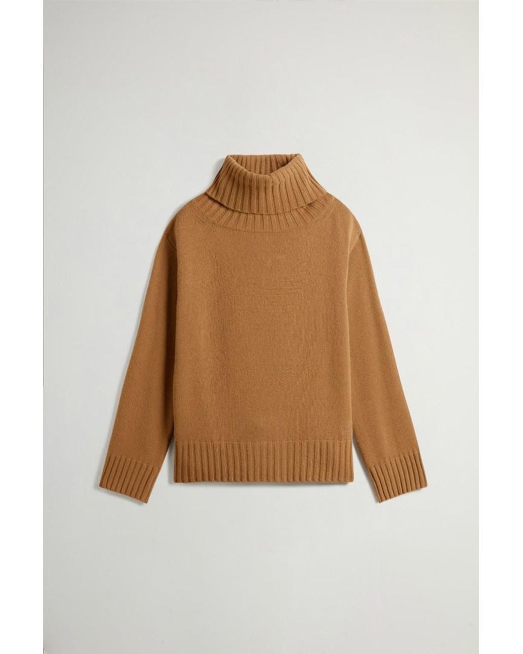 Jersey De Cuello Alto De Mezcla De Lana Y Cachemira Para Mujer Talla Woolrich de color Natural