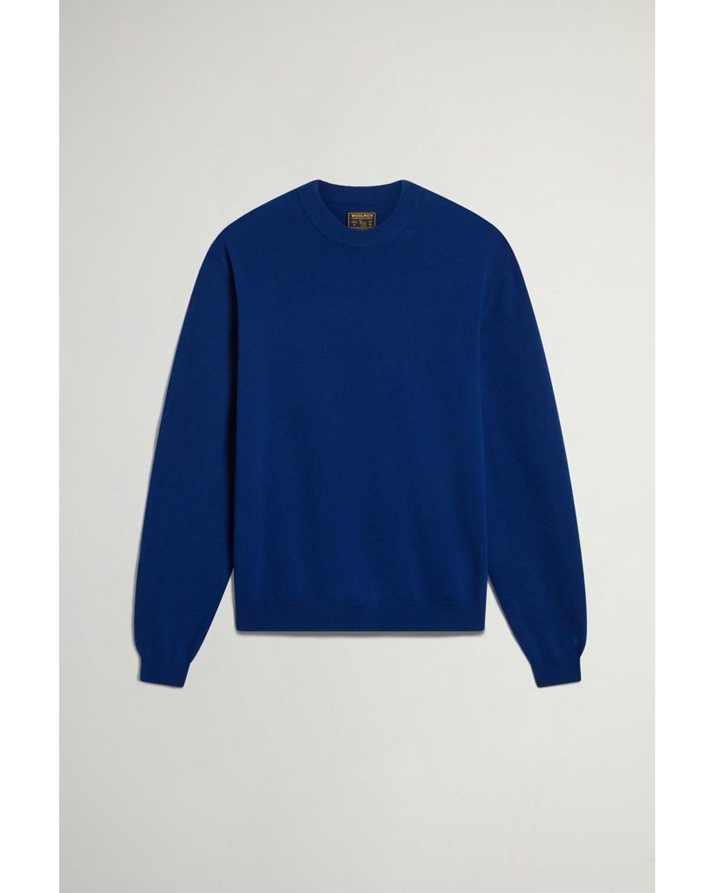 Jersey De Cuello Redondo De Pura Lana Virgen Para Hombre Talla Woolrich de hombre de color Blue