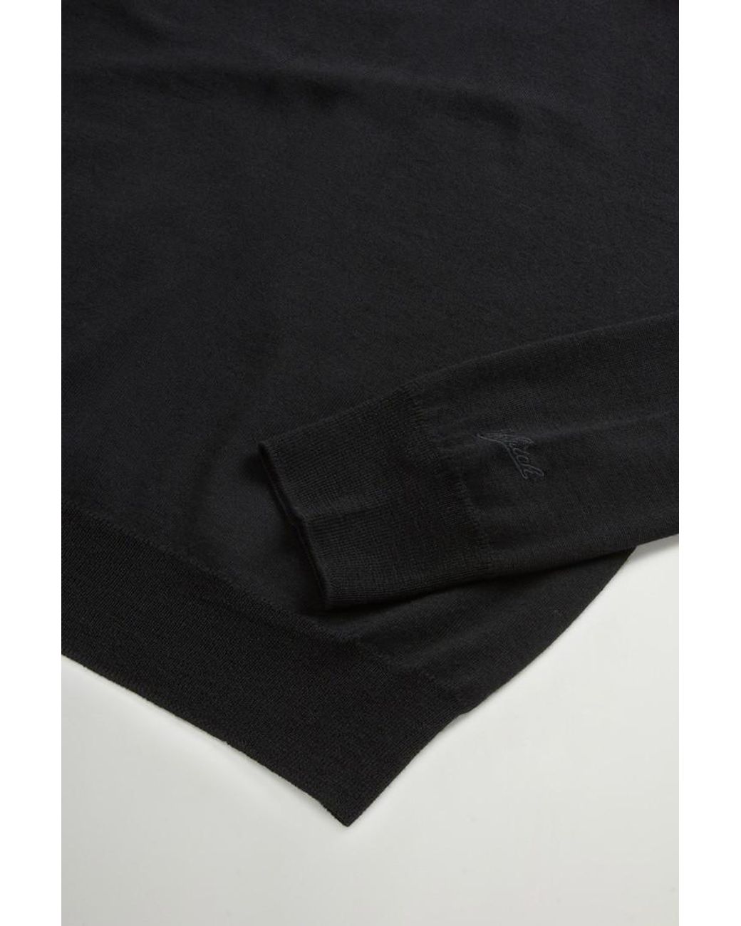 Jersey De Cuello Redondo De Pura Lana Virgen Merina Para Hombre Talla Woolrich de hombre de color Black