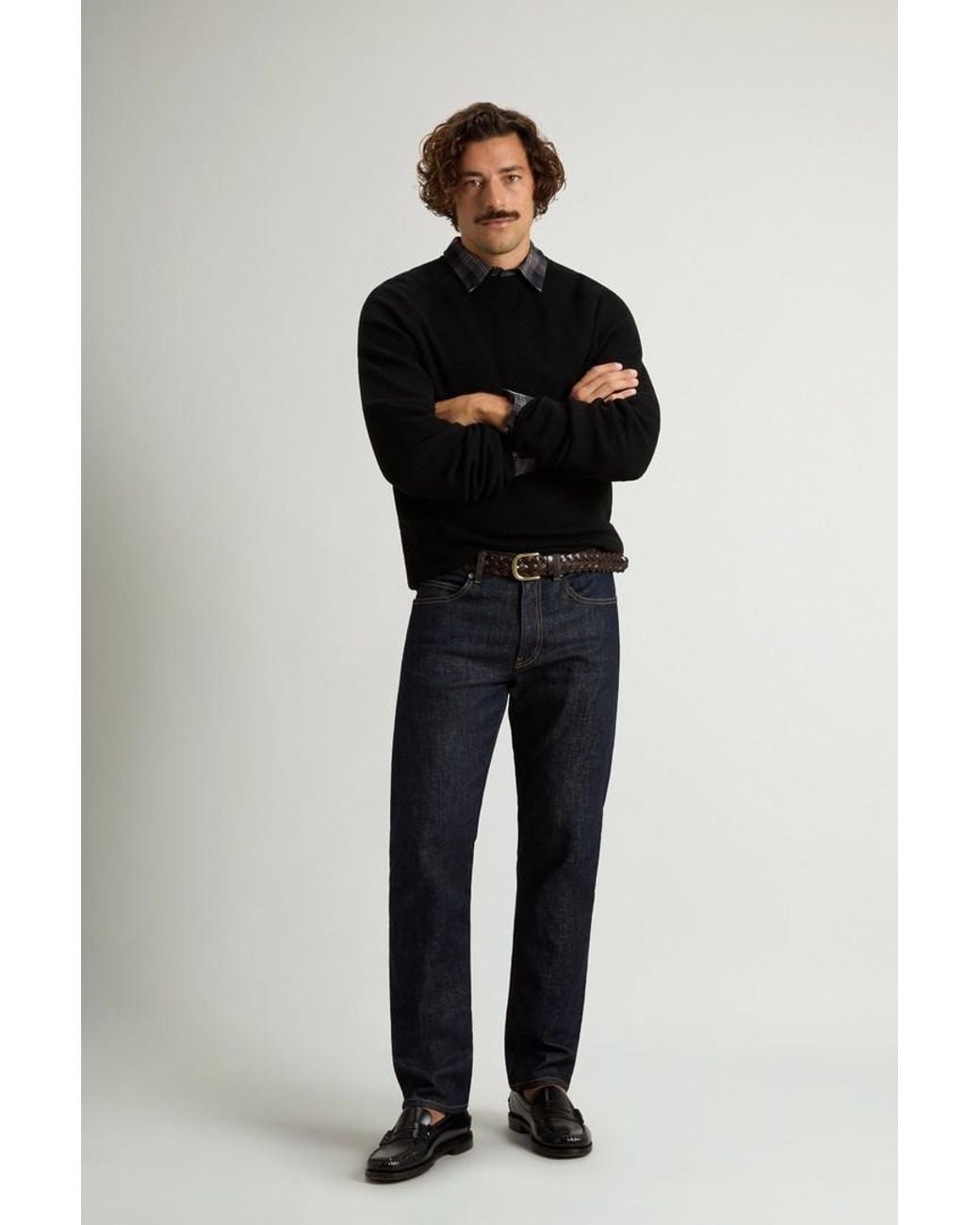 Jersey De Cuello Redondo De Pura Lana Virgen Merina Para Hombre Talla Woolrich de hombre de color Black