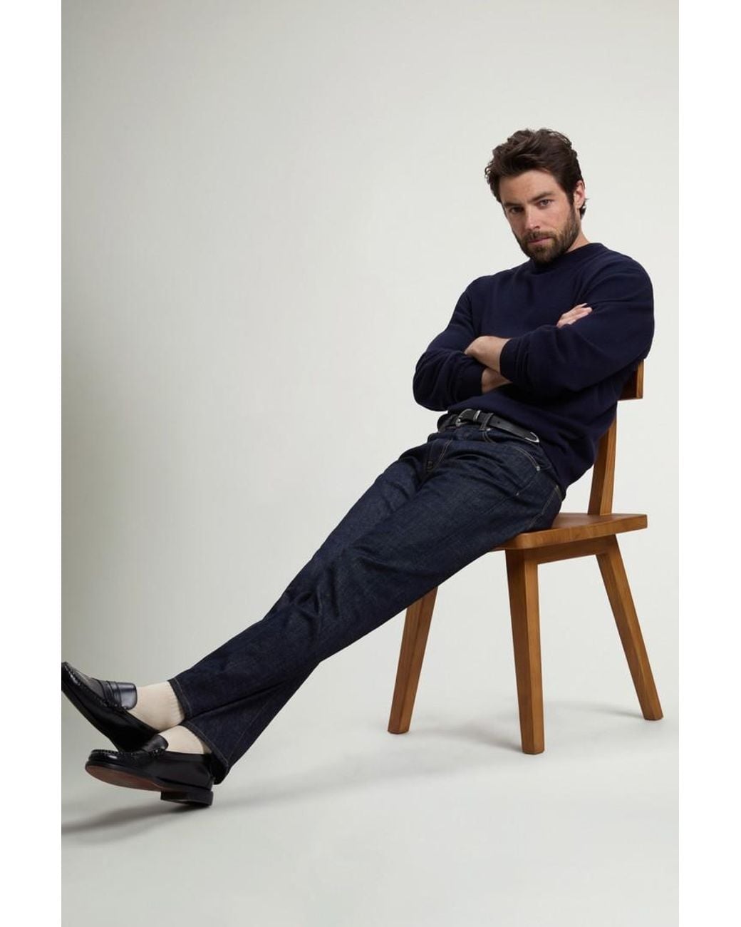 Jersey De Cuello Redondo De Pura Lana Virgen Para Hombre Talla Woolrich de hombre de color Blue