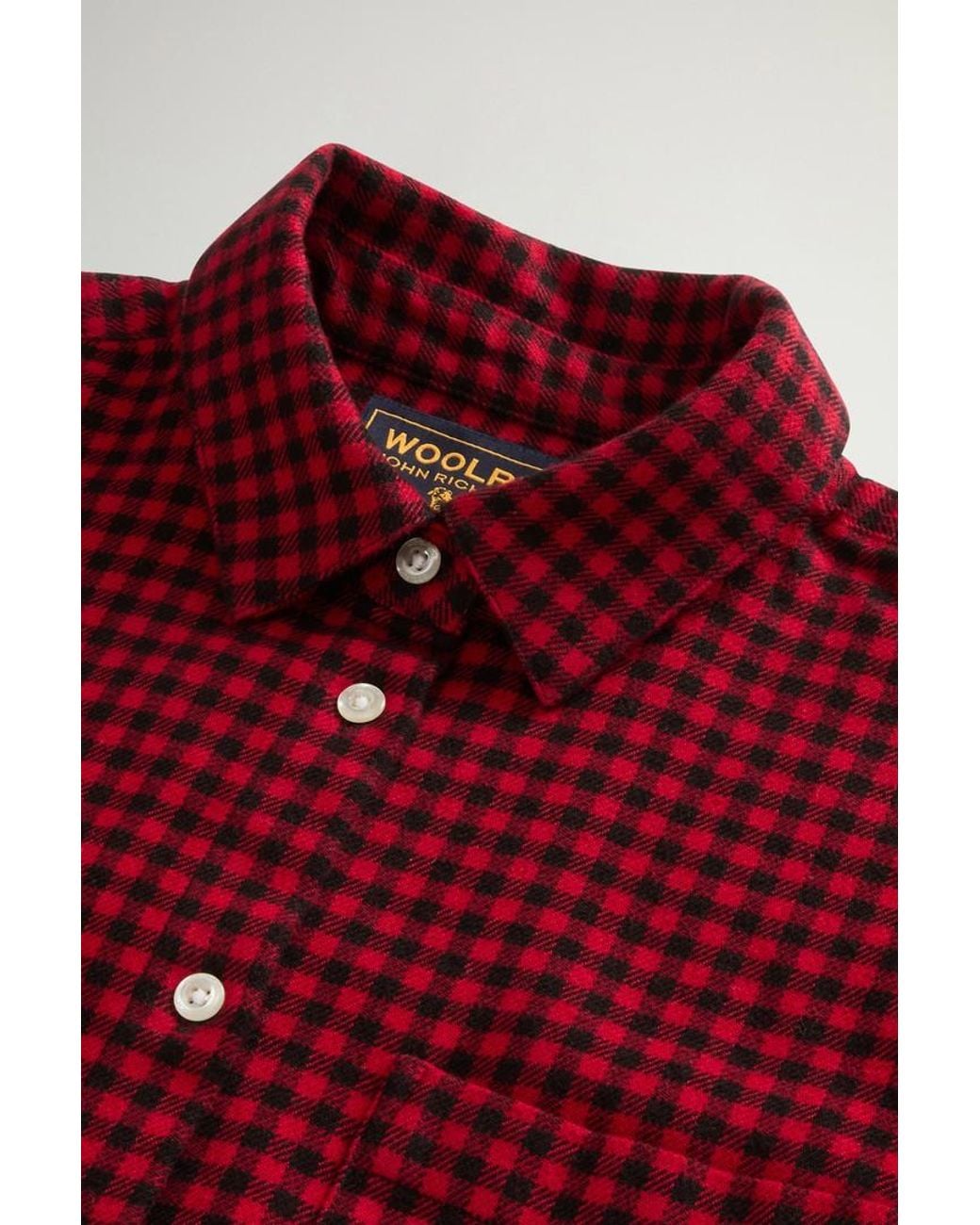 Camisa A Cuadros De Franela De Puro Algodón Para Mujer Talla Woolrich de color Red