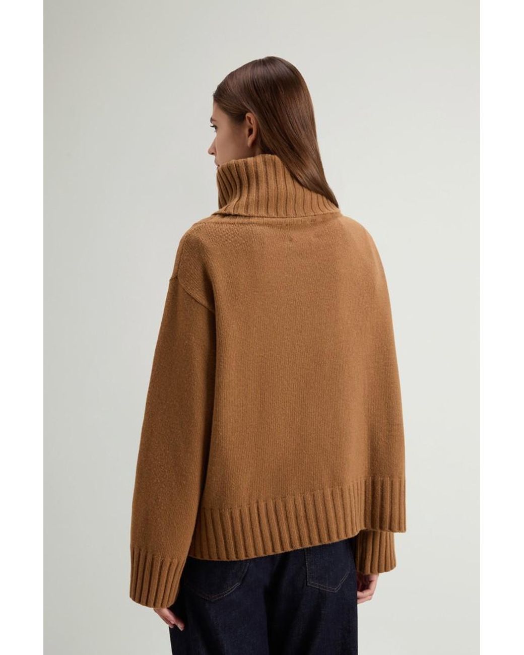 Jersey De Cuello Alto De Mezcla De Lana Y Cachemira Para Mujer Talla Woolrich de color Natural