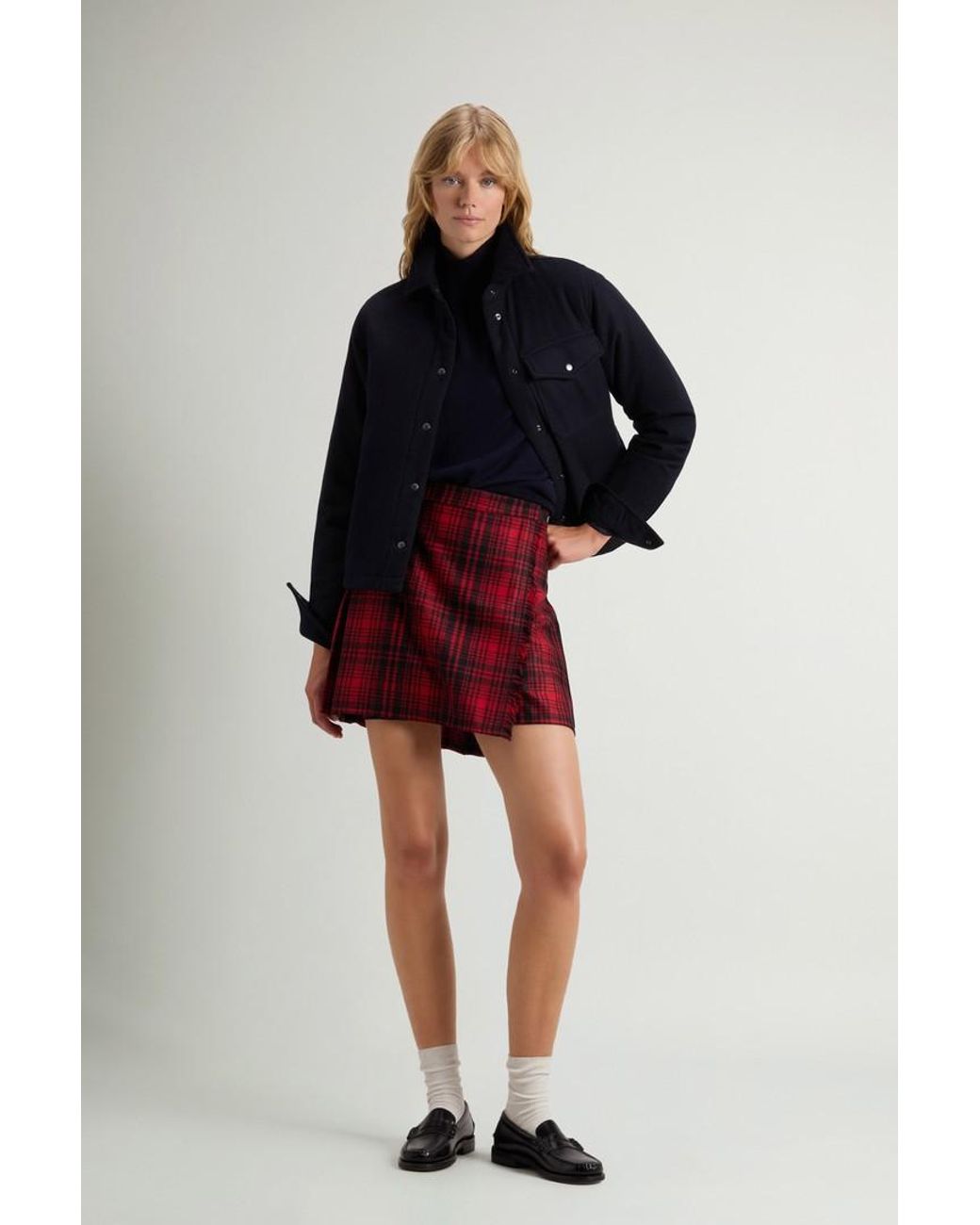 Chaqueta Camisera Alaskan Acolchada De Mezcla De Lana Italiana Reciclada Para Mujer Talla Woolrich de color Blue