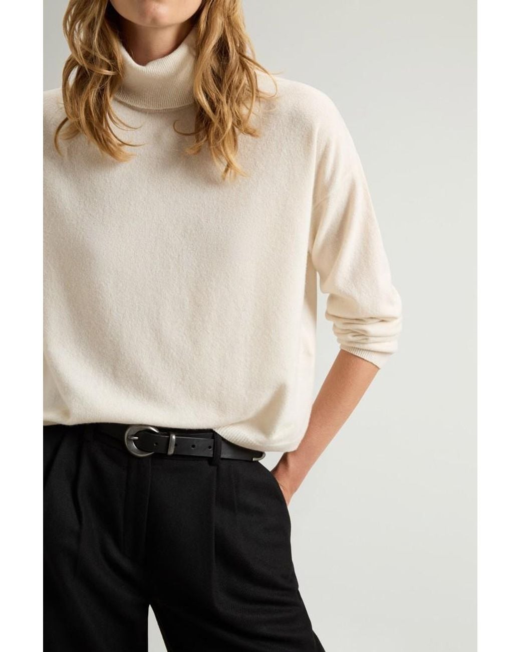 Jersey De Mezcla De Lana Y Cachemira Para Mujer Talla Woolrich de color Natural