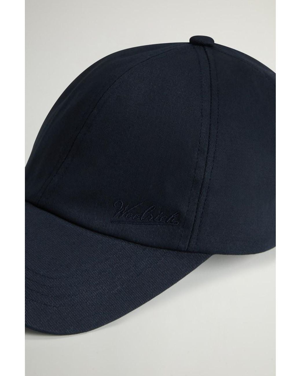 Gorro De Sarga De Algodón Con Logotipo Bordado Talla One Woolrich de color Blue