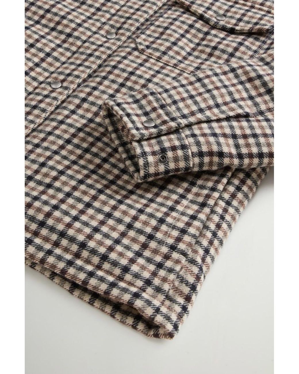 Chaqueta Camisera Alaskan A Cuadros De Mezcla De Lana Acolchada Para Mujer Talla Woolrich de color Blue