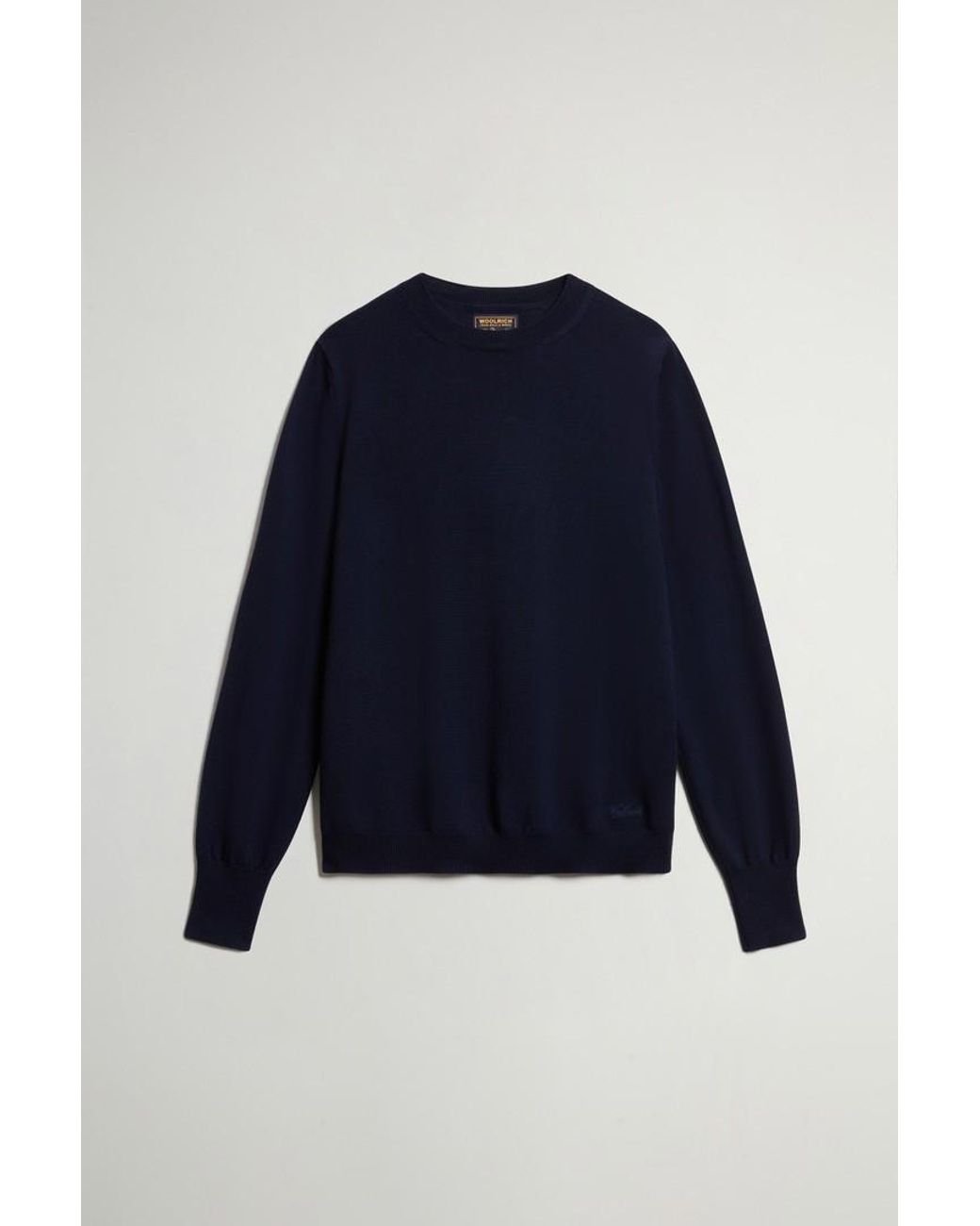 Jersey De Pura Lana Virgen Merina Para Mujer Talla Woolrich de color Blue