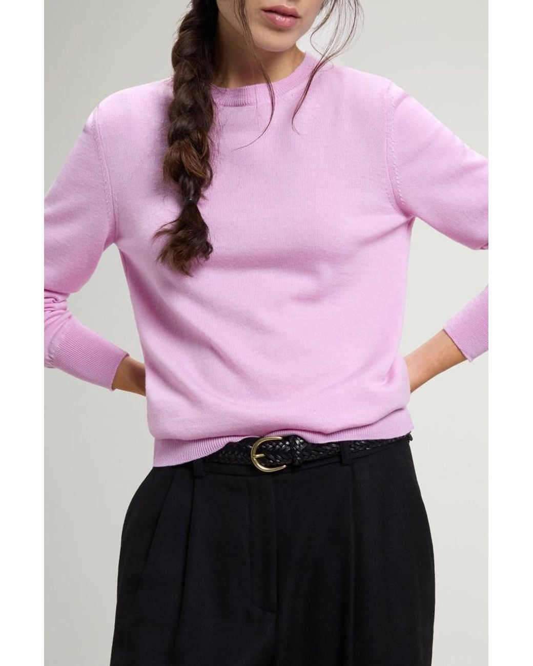 Jersey De Pura Lana Virgen Merina Para Mujer Talla Woolrich de color Pink