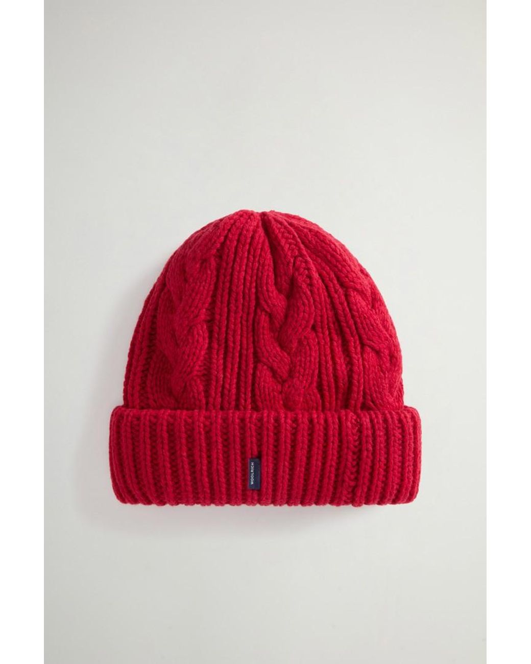 Gorro De Mezcla De Lana Y Algodón Para Hombre Talla Woolrich de hombre de color Red