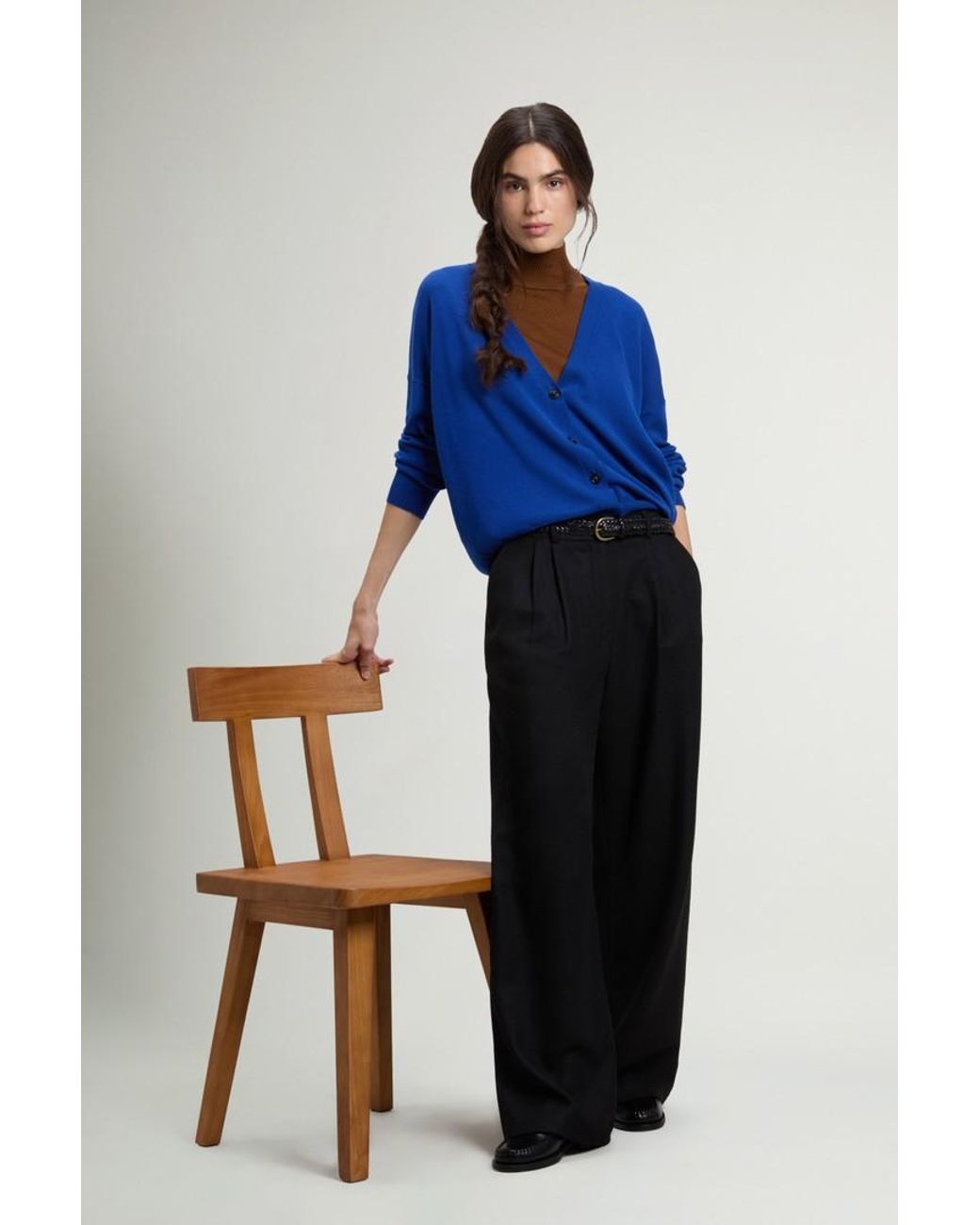 Cárdigan De Pura Lana Virgen Merina Para Mujer Talla Woolrich de color Blue
