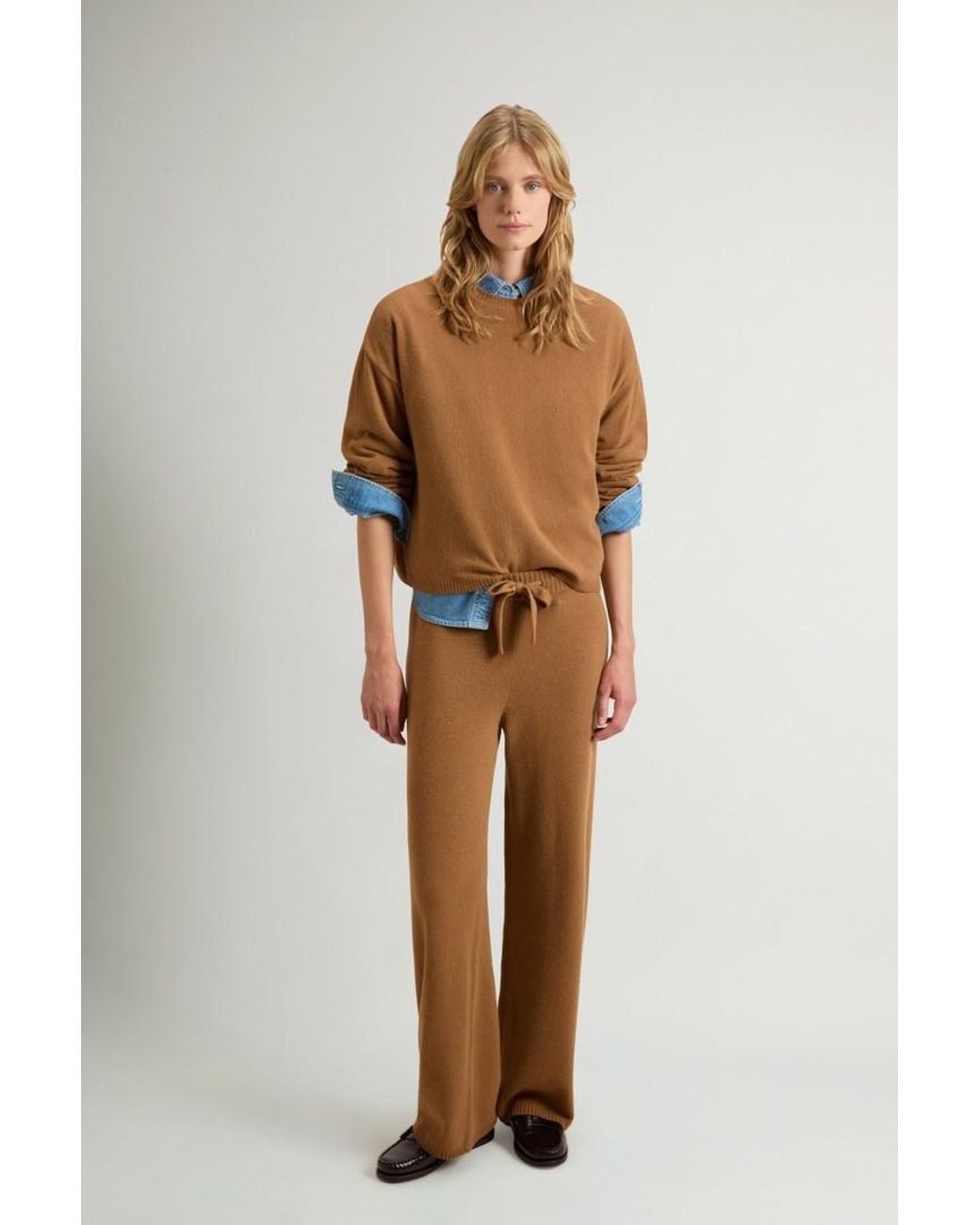Jersey De Cuello Redondo De Mezcla De Lana Y Cachemira Para Mujer Talla Woolrich de color Brown