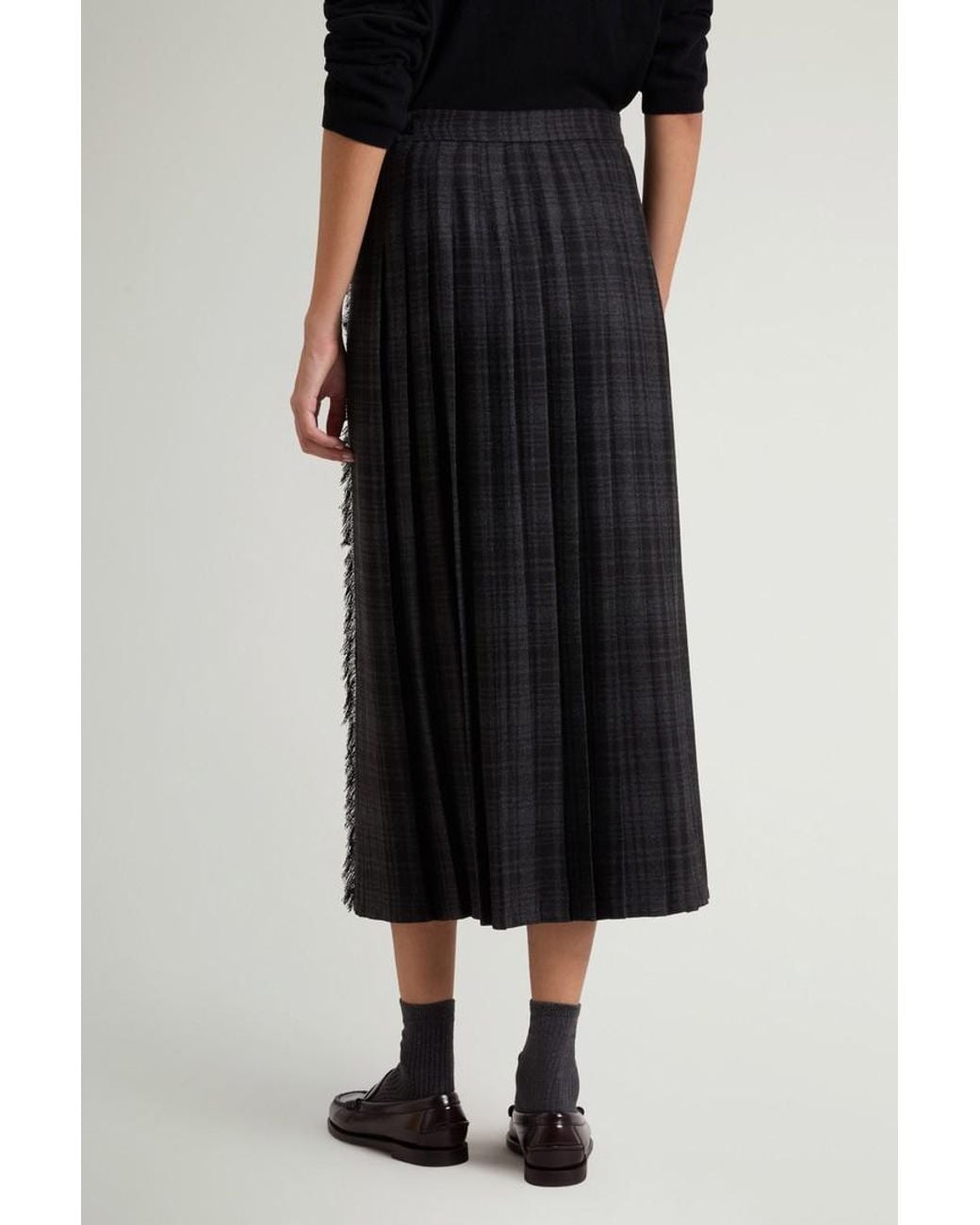 Falda A Cuadros De Mezcla De Lana Para Mujer Talla Woolrich de color Black