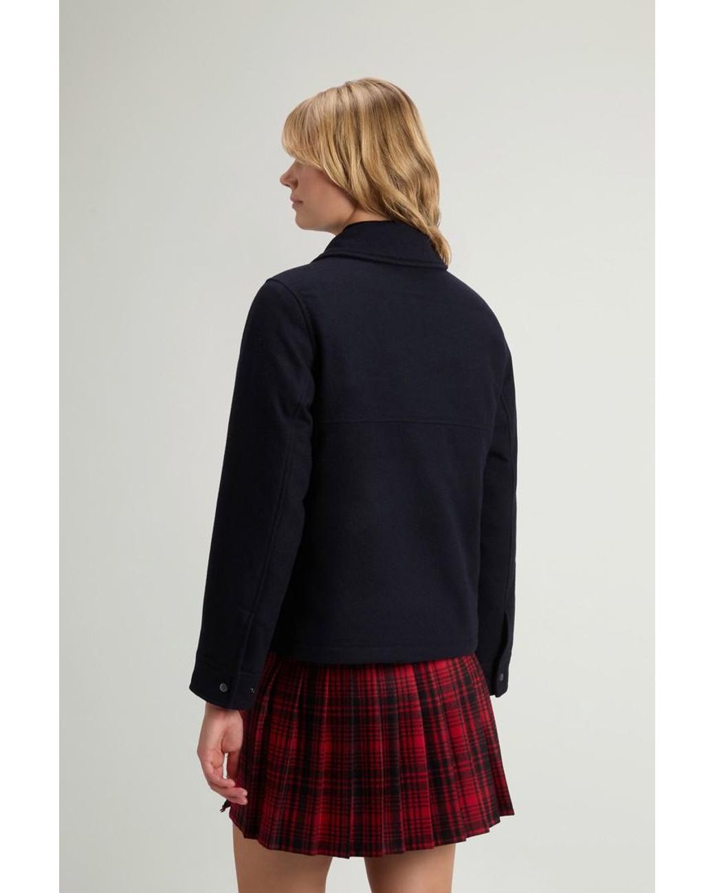 Chaqueta Camisera Alaskan Acolchada De Mezcla De Lana Italiana Reciclada Para Mujer Talla Woolrich de color Blue