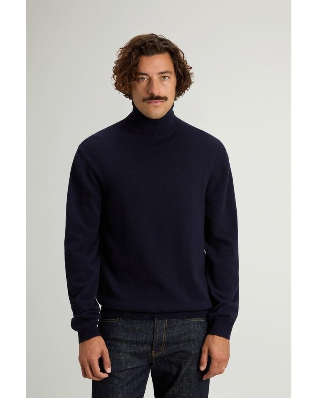 Jersey De Cuello Alto De Pura Lana Virgen Para Hombre Talla Woolrich de hombre de color Blue