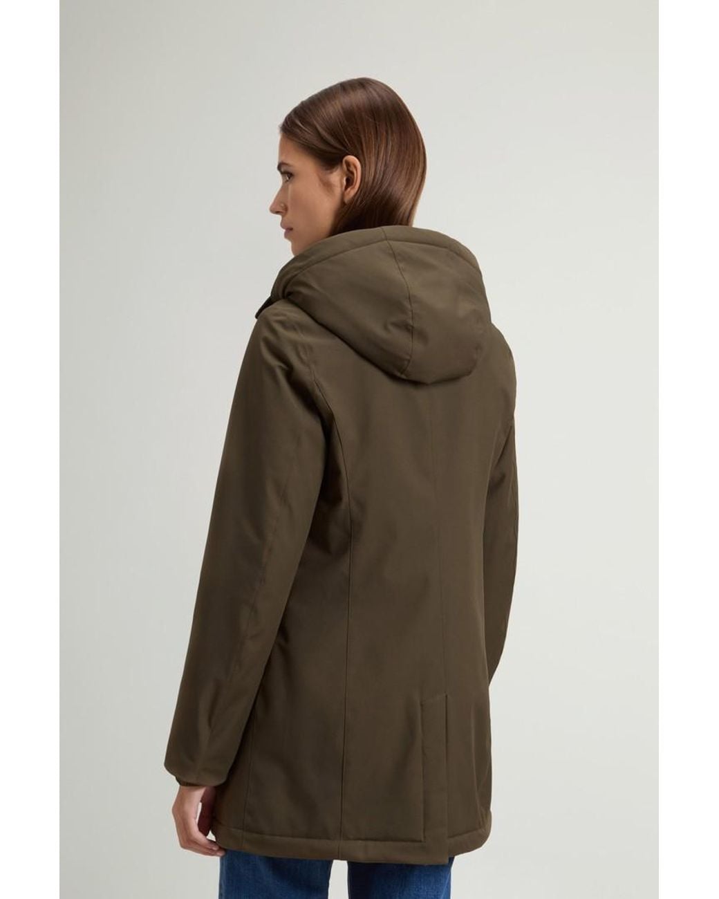 Abrigo De Light Stretch Con Capucha Extraíble Para Mujer Talla Woolrich de color Blue