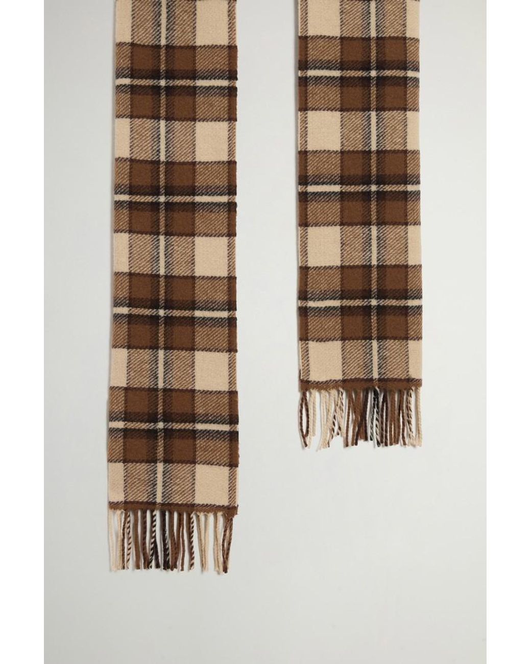 Bufanda De Pura Lana A Cuadros Para Hombre Talla One Woolrich de hombre de color Brown