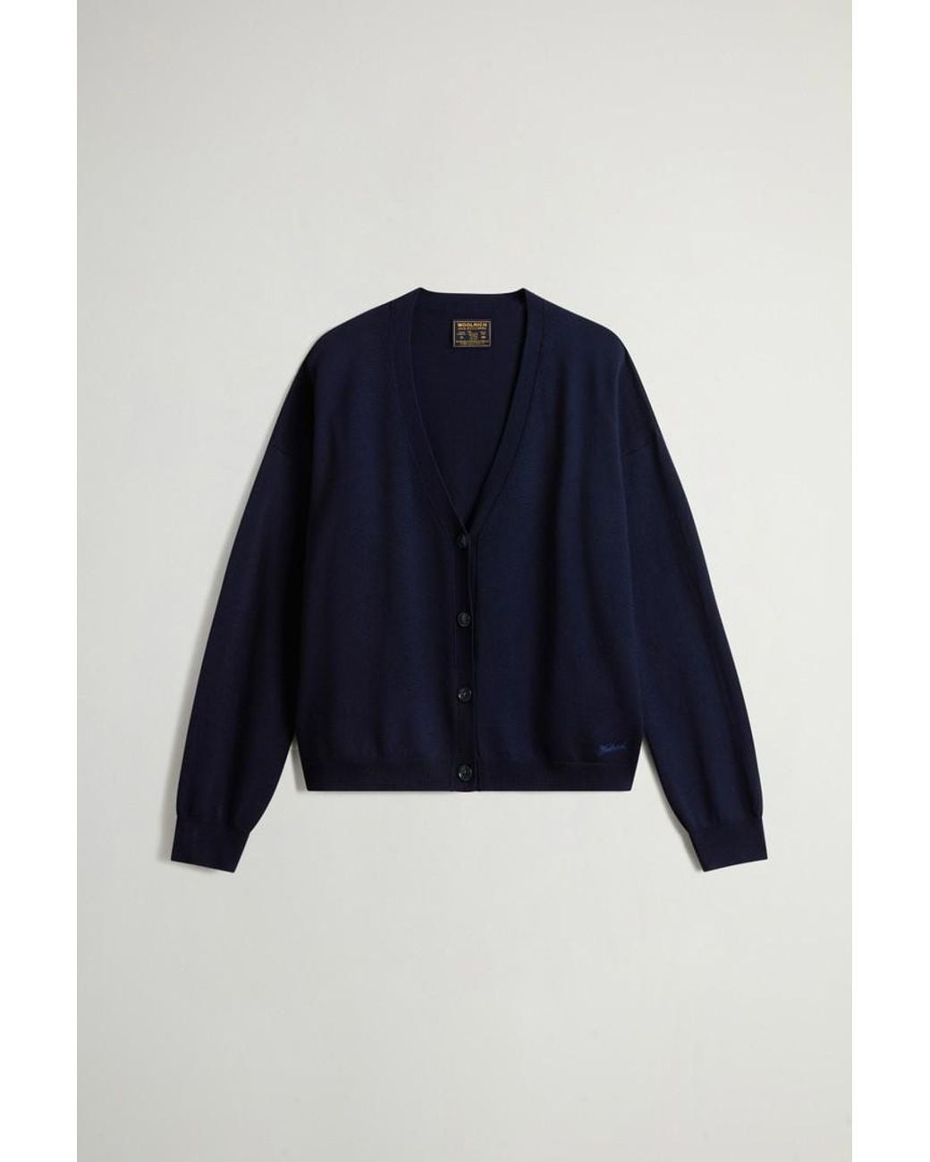 Cárdigan De Pura Lana Virgen Merina Para Mujer Talla Woolrich de color Blue