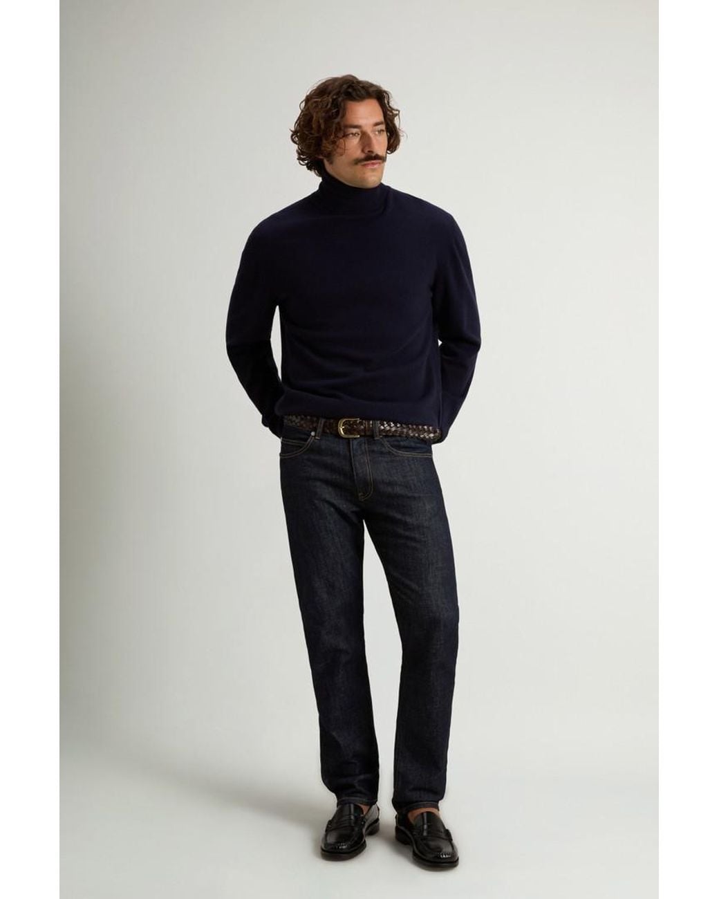 Jersey De Cuello Alto De Pura Lana Virgen Para Hombre Talla Woolrich de hombre de color Blue
