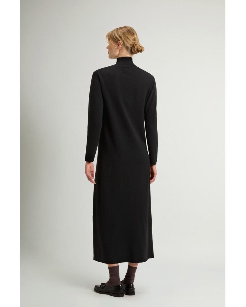 Vestido De Mezcla De Lana Virgen Y Cachemira Para Mujer Talla Woolrich de color Black