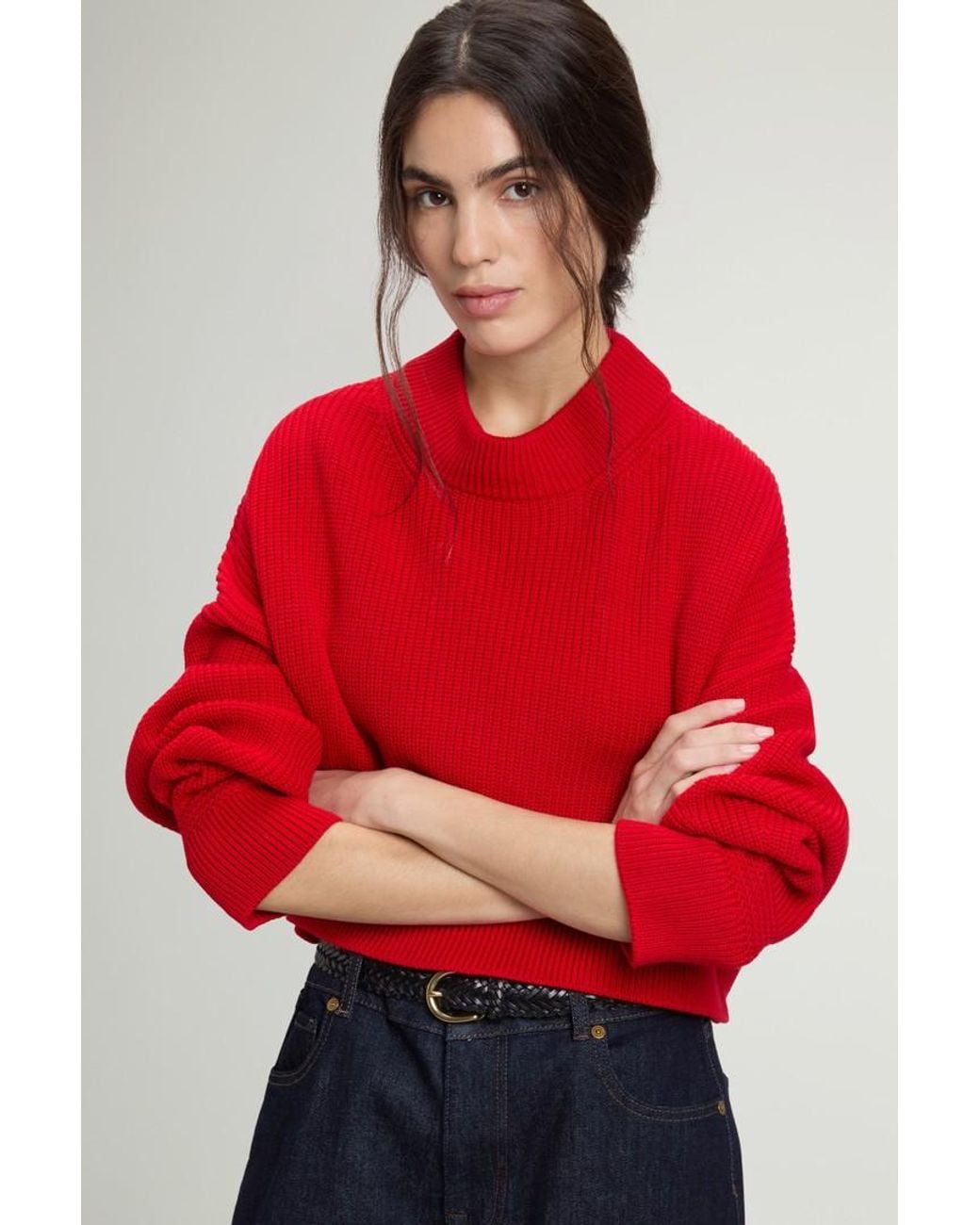 Jersey De Cuello Redondo Acanalado De Pura Lana Virgen Merina Para Mujer Talla Woolrich