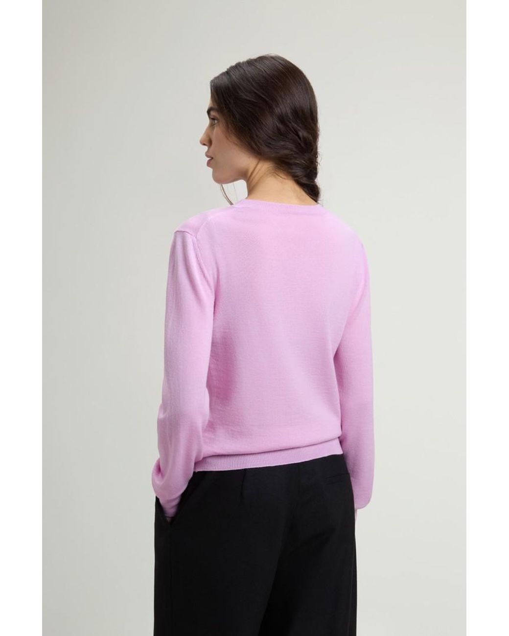 Jersey De Pura Lana Virgen Merina Para Mujer Talla Woolrich de color Pink