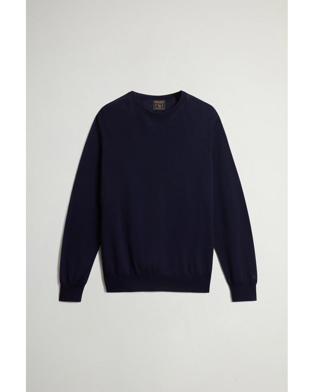 Jersey De Cuello Redondo De Pura Lana Virgen Merina Para Hombre Talla Woolrich de hombre de color Blue