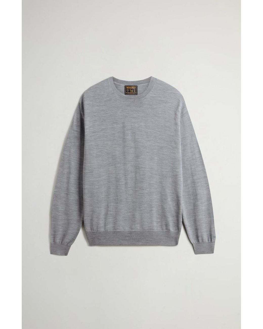 Jersey De Cuello Redondo De Pura Lana Virgen Merina Para Hombre Talla Woolrich de hombre de color Gray