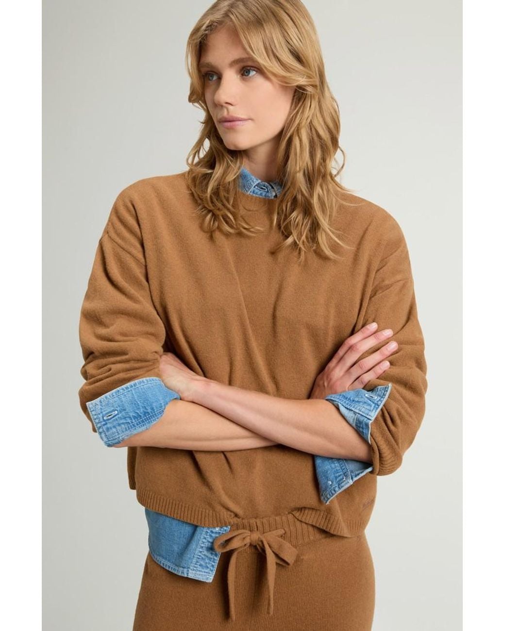 Jersey De Cuello Redondo De Mezcla De Lana Y Cachemira Para Mujer Talla Woolrich de color Brown