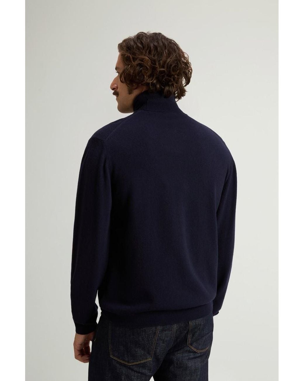 Jersey De Cuello Alto De Pura Lana Virgen Para Hombre Talla Woolrich de hombre de color Blue