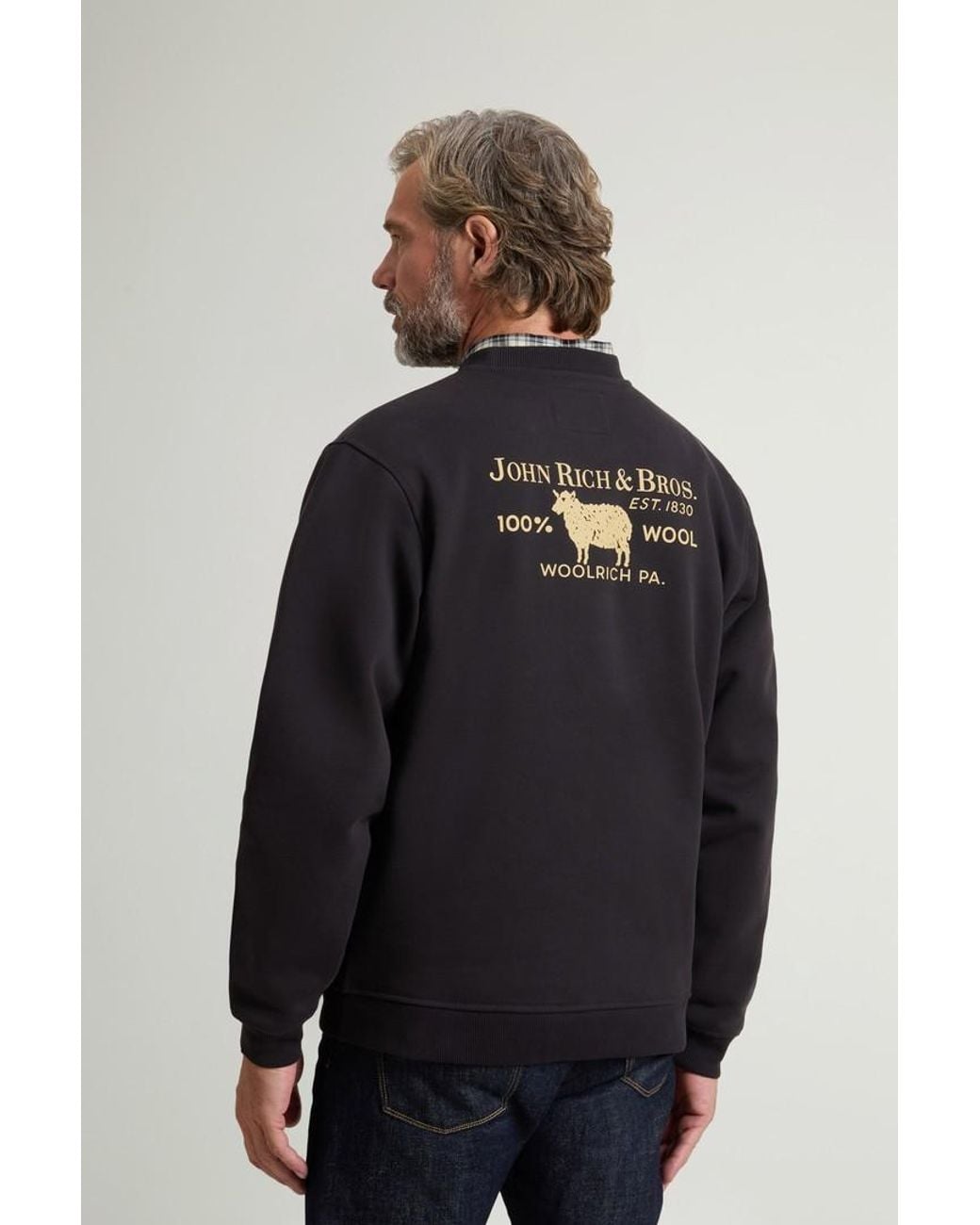 Sudadera De Cuello Redondo De Mezcla De Algodón Con Estampado Para Hombre Talla Woolrich de hombre de color Blue