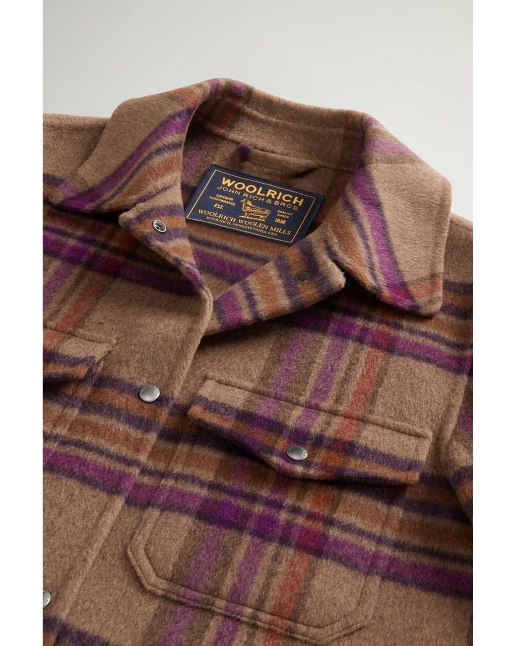 Abrigo De Mezcla De Lana Doble Para Mujer Talla Woolrich de color Blue