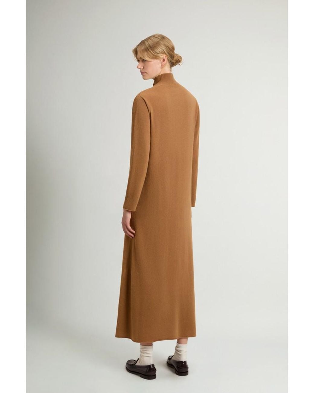 Vestido De Mezcla De Lana Virgen Y Cachemira Para Mujer Talla Woolrich de color White