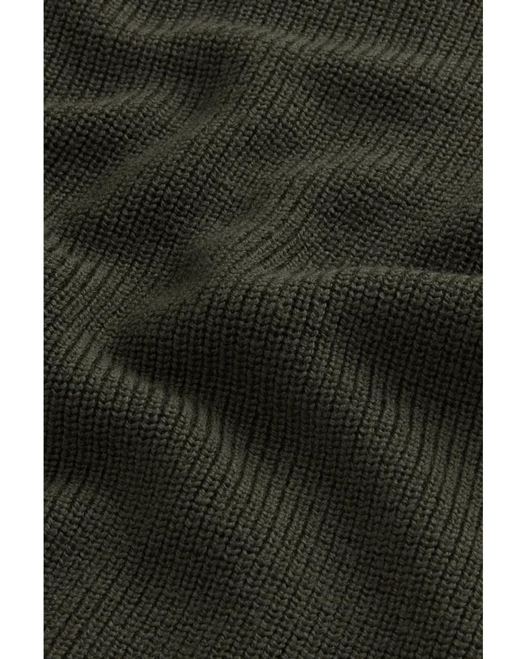 Jersey De Cuello Alto De Pura Lana Virgen Merina Acanalado Para Hombre Talla Woolrich de hombre de color Black