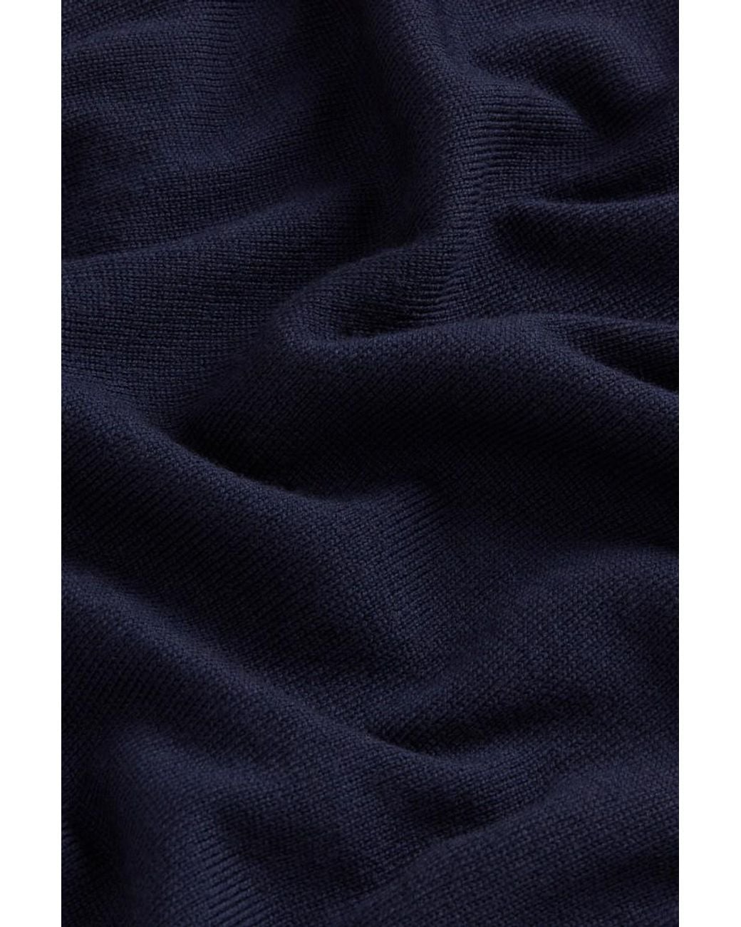 Camiseta De Punto De Pura Lana Virgen Merina Con Cuello Alto Para Mujer Talla Woolrich de color Blue