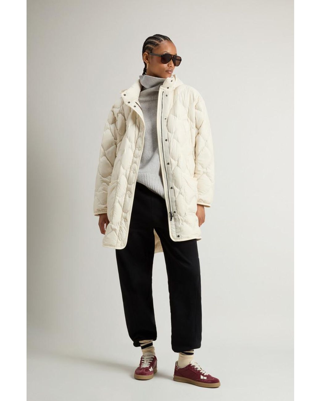 Woolrich Damen Heritage Capejacke Aus Mikrofaser Mit Abnehmbarer