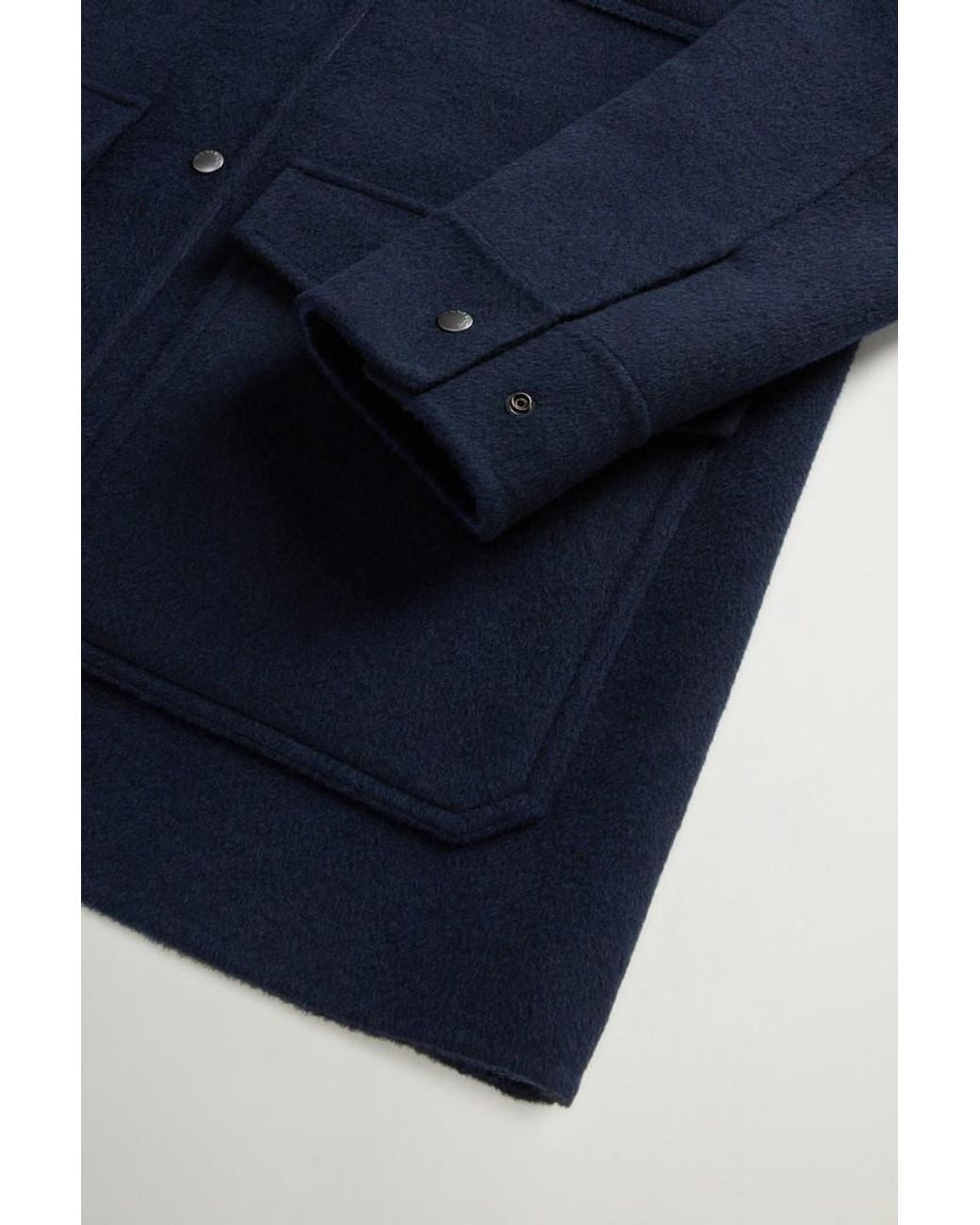 Abrigo De Mezcla De Lana Doble Para Mujer Talla Woolrich de color Blue