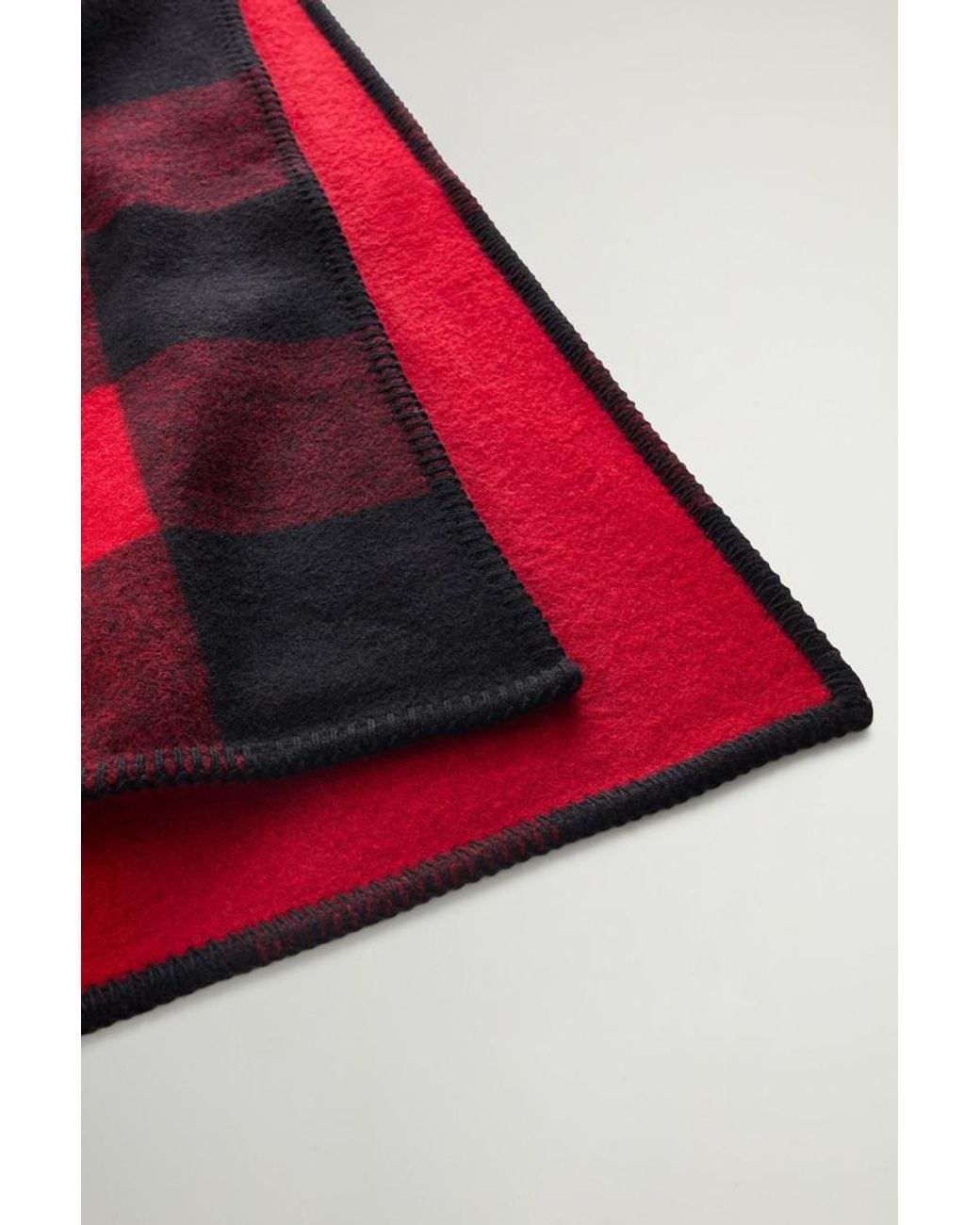 Manta Buffalo A Cuadros De Doble Cara De Pura Lana Talla One Woolrich de color Red