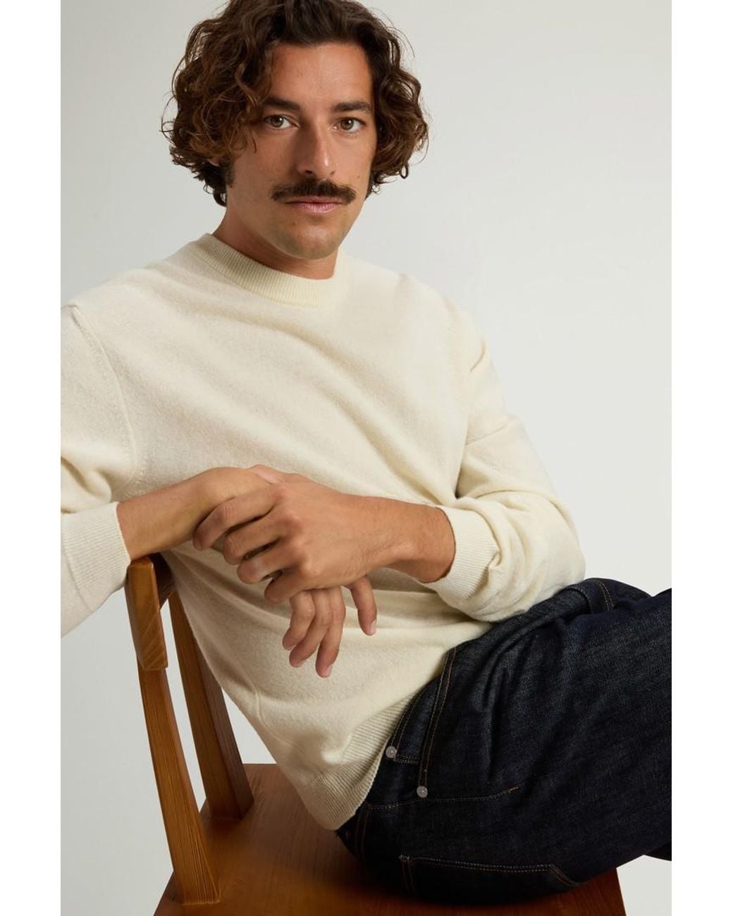 Jersey De Cuello Redondo De Pura Lana Virgen Para Hombre Talla Woolrich de hombre de color Natural