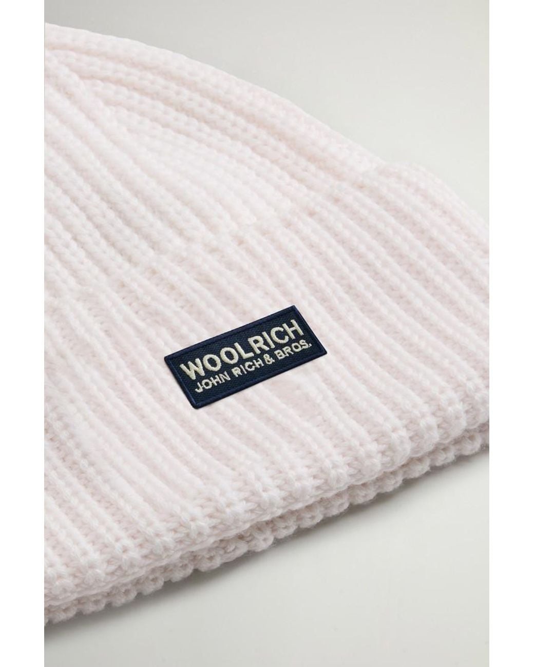 Gorro De Pura Lana Virgen Merina Acanalada Para Mujer Talla Woolrich de color Natural