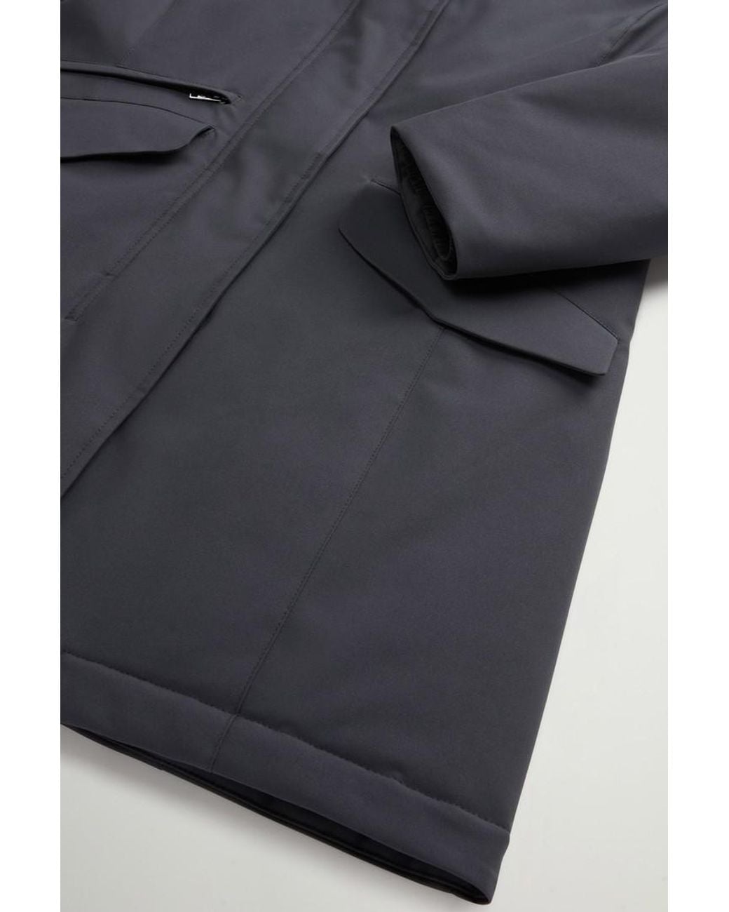 Abrigo De Light Stretch Con Capucha Extraíble Para Mujer Talla Woolrich de color Blue
