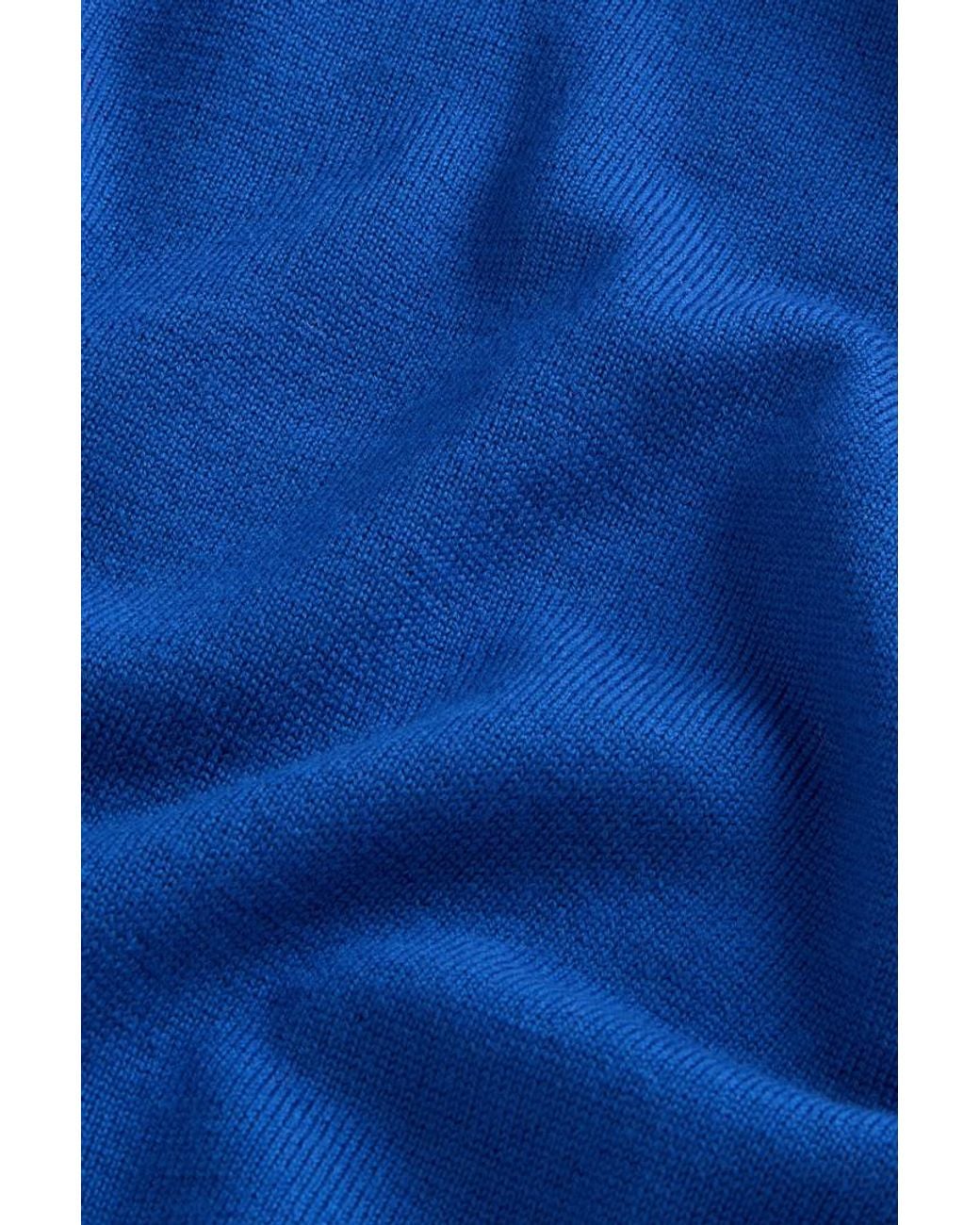 Camiseta De Punto De Pura Lana Virgen Merina Con Cuello Alto Para Mujer Talla Woolrich de color Blue