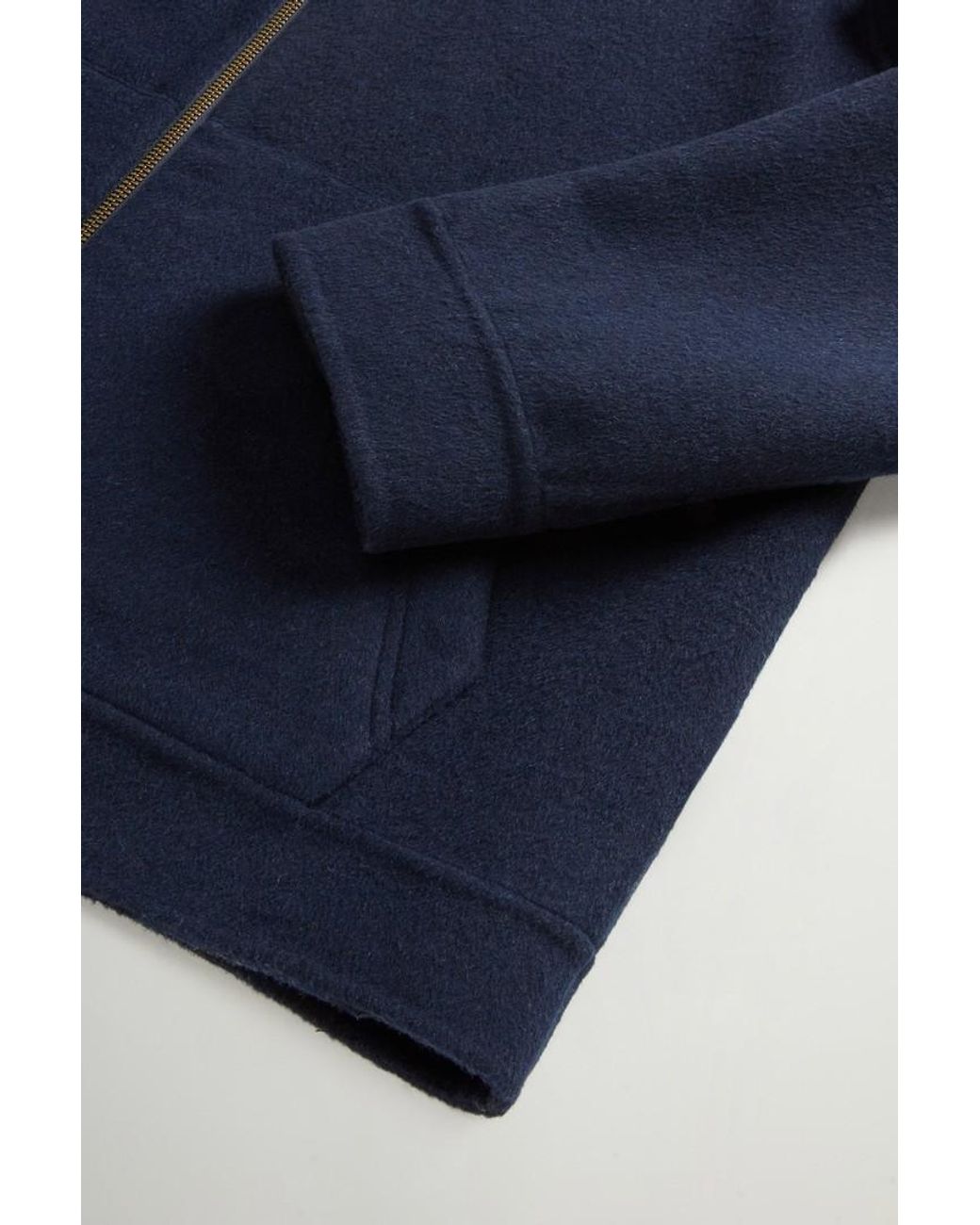 Chaqueta De Mezcla De Lana Con Capucha Y Cremallera Para Hombre Talla Woolrich de hombre de color Blue