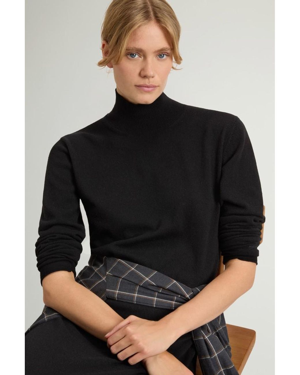 Vestido De Mezcla De Lana Virgen Y Cachemira Para Mujer Talla Woolrich de color Black