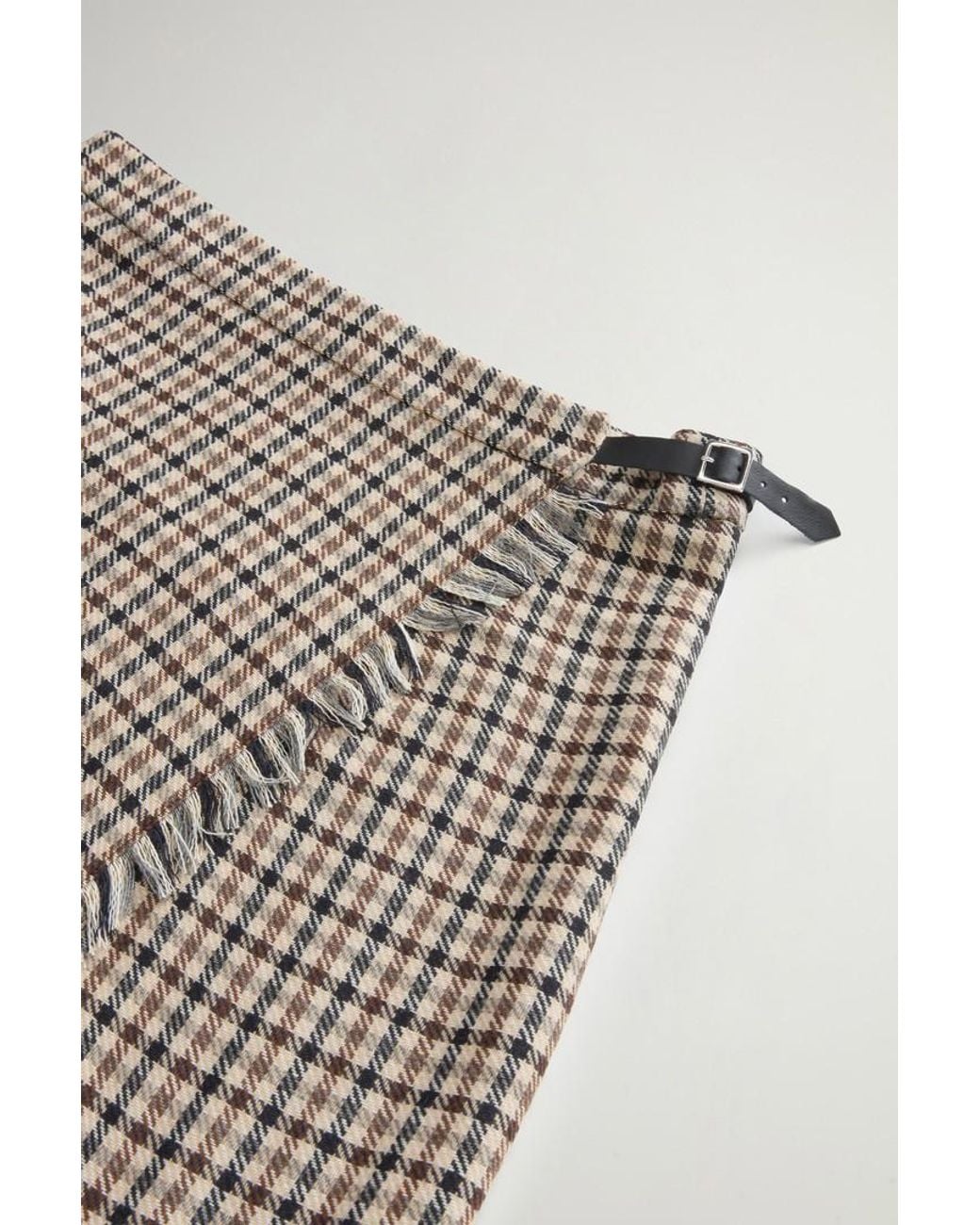 Falda A Cuadros De Mezcla De Lana Para Mujer Talla Woolrich de color Natural