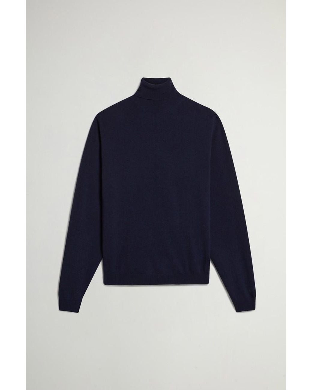 Jersey De Cuello Alto De Pura Lana Virgen Para Hombre Talla Woolrich de hombre de color Blue
