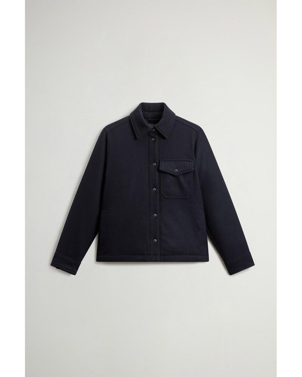 Chaqueta Camisera Alaskan Acolchada De Mezcla De Lana Italiana Reciclada Para Mujer Talla Woolrich de color Blue