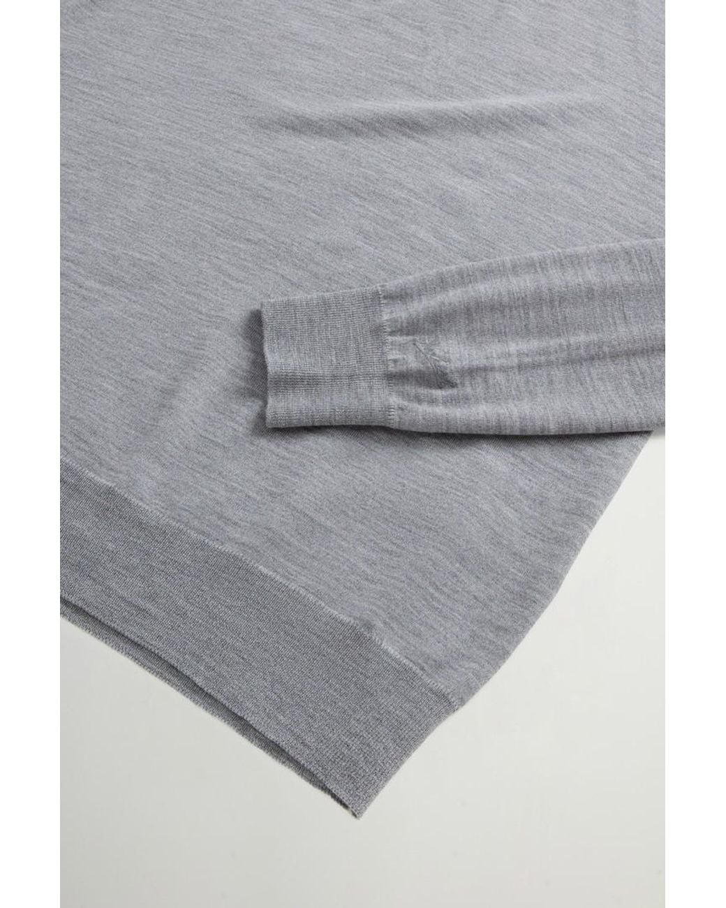 Jersey De Cuello Redondo De Pura Lana Virgen Merina Para Hombre Talla Woolrich de hombre de color Gray
