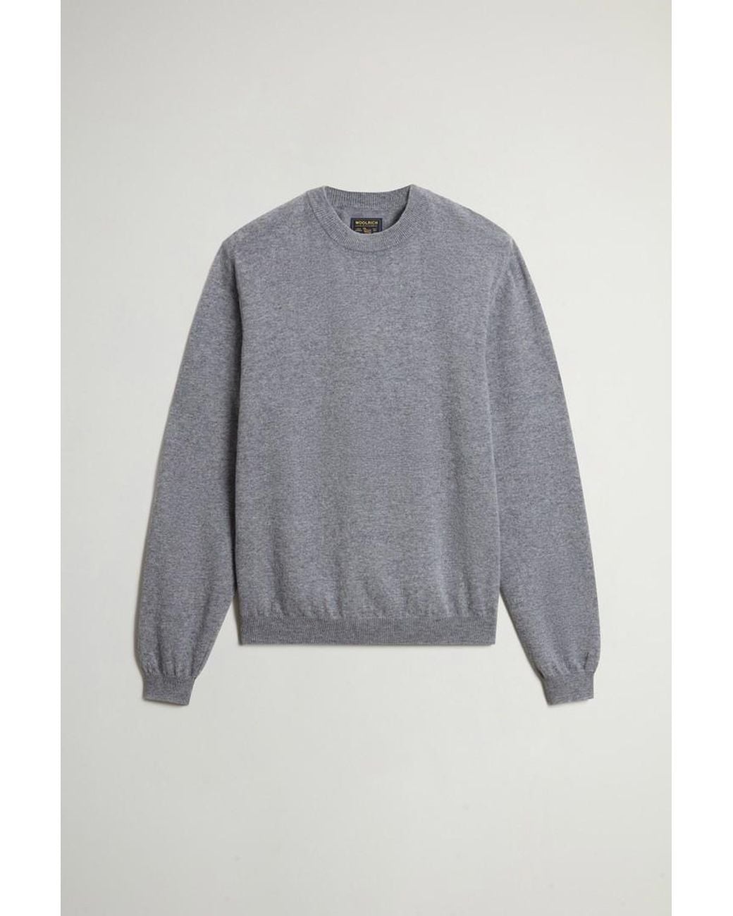 Jersey De Cuello Redondo De Pura Lana Virgen Para Hombre Talla Woolrich de hombre de color Gray